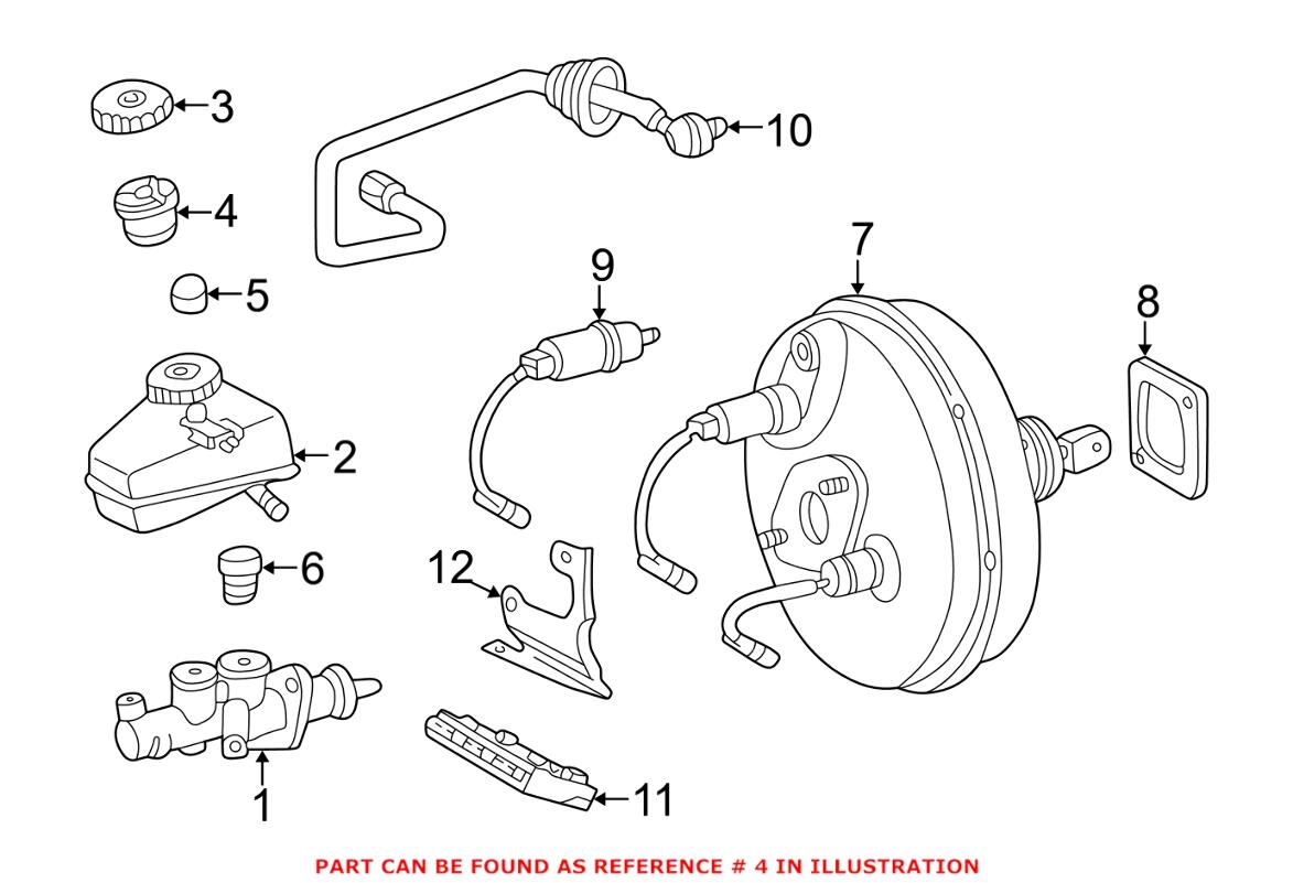 Mercedes Brake Master Cylinder Reservoir Strainer 0004314334